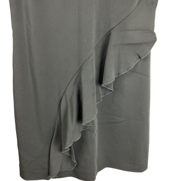 ALC Dress Women 2 Black Ruffle Asymmetrical Clarence Party LBS Classic - Picture 2 of 10